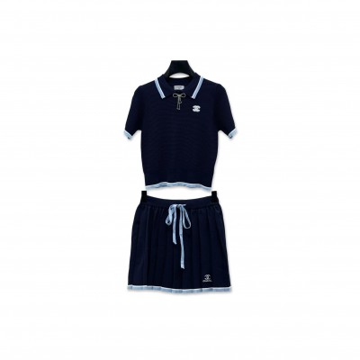 CHANEL KNIT POLO SHIRT SET